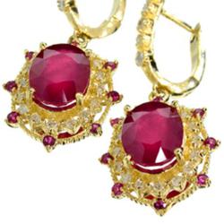 8.50 CT Ruby & Diamond Earrings